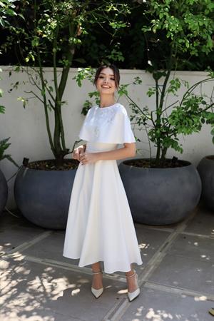 Royal Prenses Beyaz Özel Tasarım Nişan Nikah Elbisesi