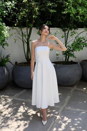 Royal Prenses Beyaz Özel Tasarım Nişan Nikah Elbisesi