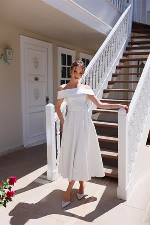 Soprano Beyaz Prenses Özel Tasarım Elbise