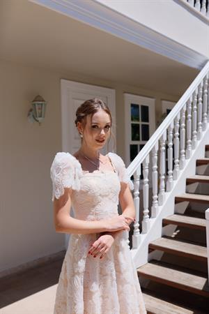 Vasilisa Beyaz Dantel Özel Tasarım Abiye Elbise