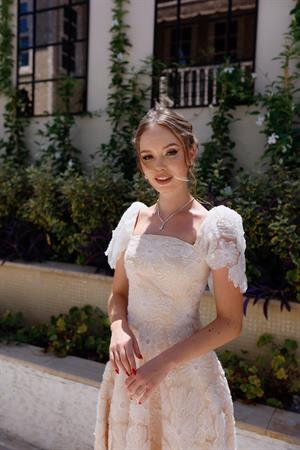 Vasilisa Beyaz Dantel Özel Tasarım Abiye Elbise