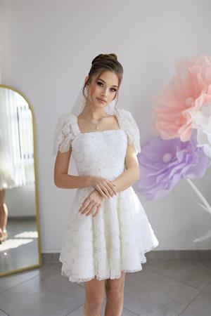 Vasilisa Mini Dantel After Parti Tasarım Elbise
