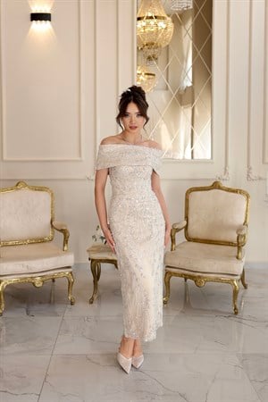 TheElsa | Zena Kalem Beyaz Dantel Nikah Nişan Söz ElbisesiBEYAZ DANTEL ELBİSELERZena Kalem Beyaz Dantel Nikah Nişan Söz Elbisesi
