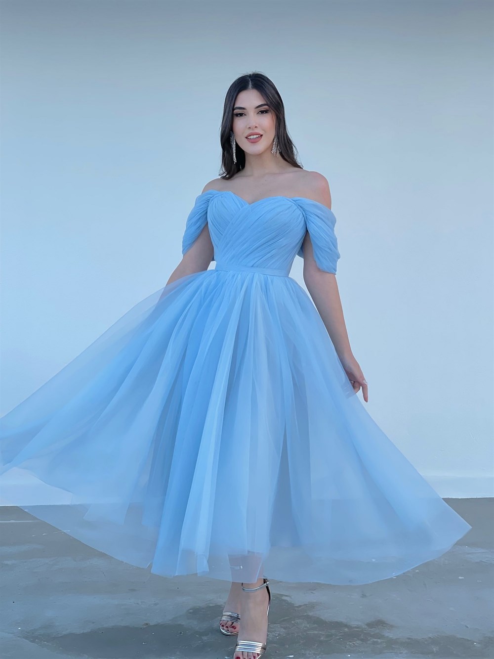 TheElsa | Kişiye Özel Üretim Abiye Elbiseler| Aden Bebek Mavi Özel Tasarım  Korse Tül Elbiseo