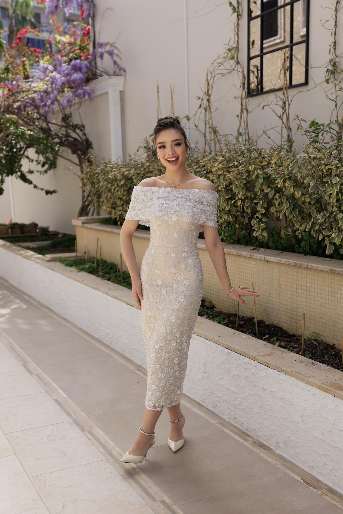 TheElsa | | Angelina White Floral Custom Design Lace Engagement Wedding  Dress
