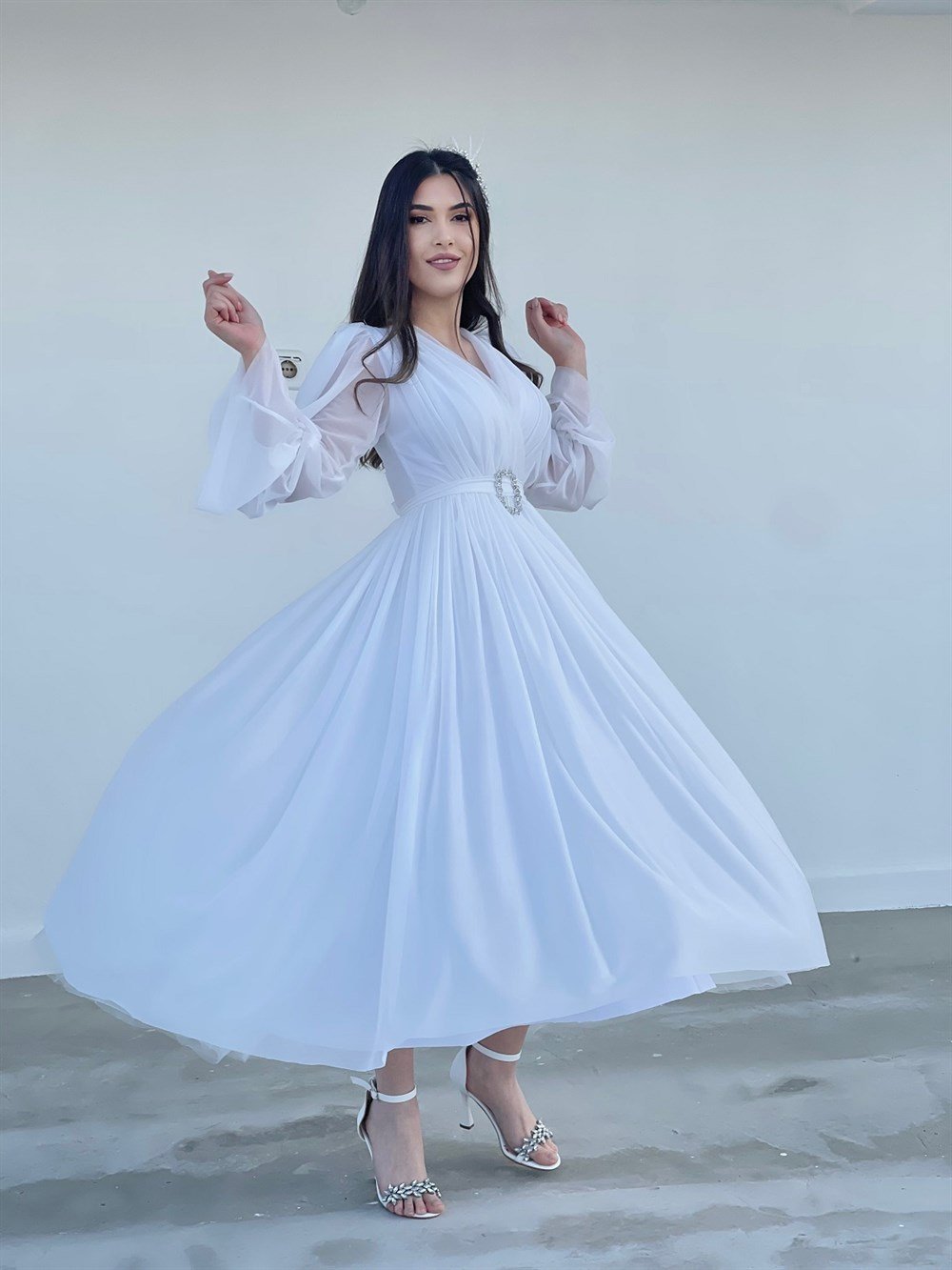 TheElsa | Kişiye Özel Üretim Abiye Elbiseler | Bolivya Beyaz Özel Tasarım  Tül Nikah Elbisesi
