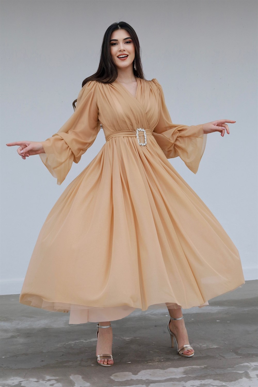 TheElsa | Kişiye Özel Üretim Abiye Elbiseler | Bolivya Gold Özel Tasarım Abiye  Tül Elbise