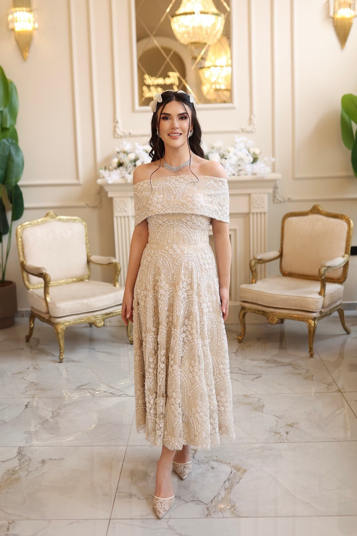 TheElsa | Lalin Prenses Saten Bolero BEYAZ DANTEL ELBİSELERLalin Prenses Saten Bolero Beyaz Çiçekli Nişan Nikah Davet Elbise