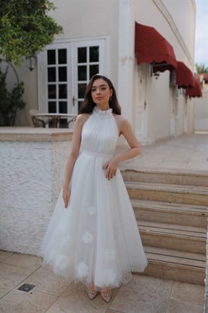 TheElsa | GİYİM | TAKI | Rose Beyaz Özel Tasarım Tül Abiye Nikah ElbisesiELBİSERose Beyaz Özel Tasarım Tül Abiye Nikah Elbisesi