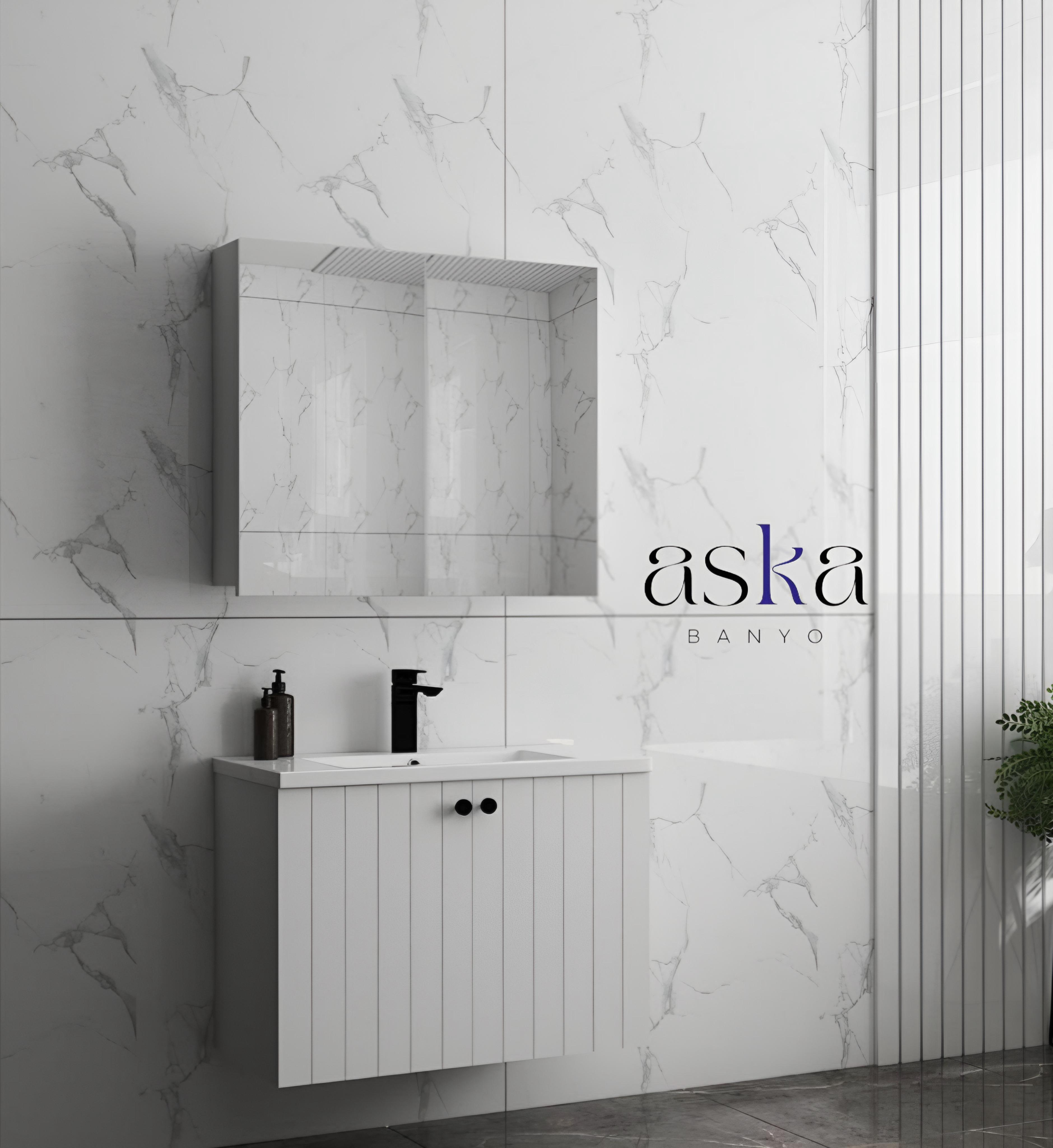 Aska Banyo Alaçatı 80Cm Banyo Dolabı