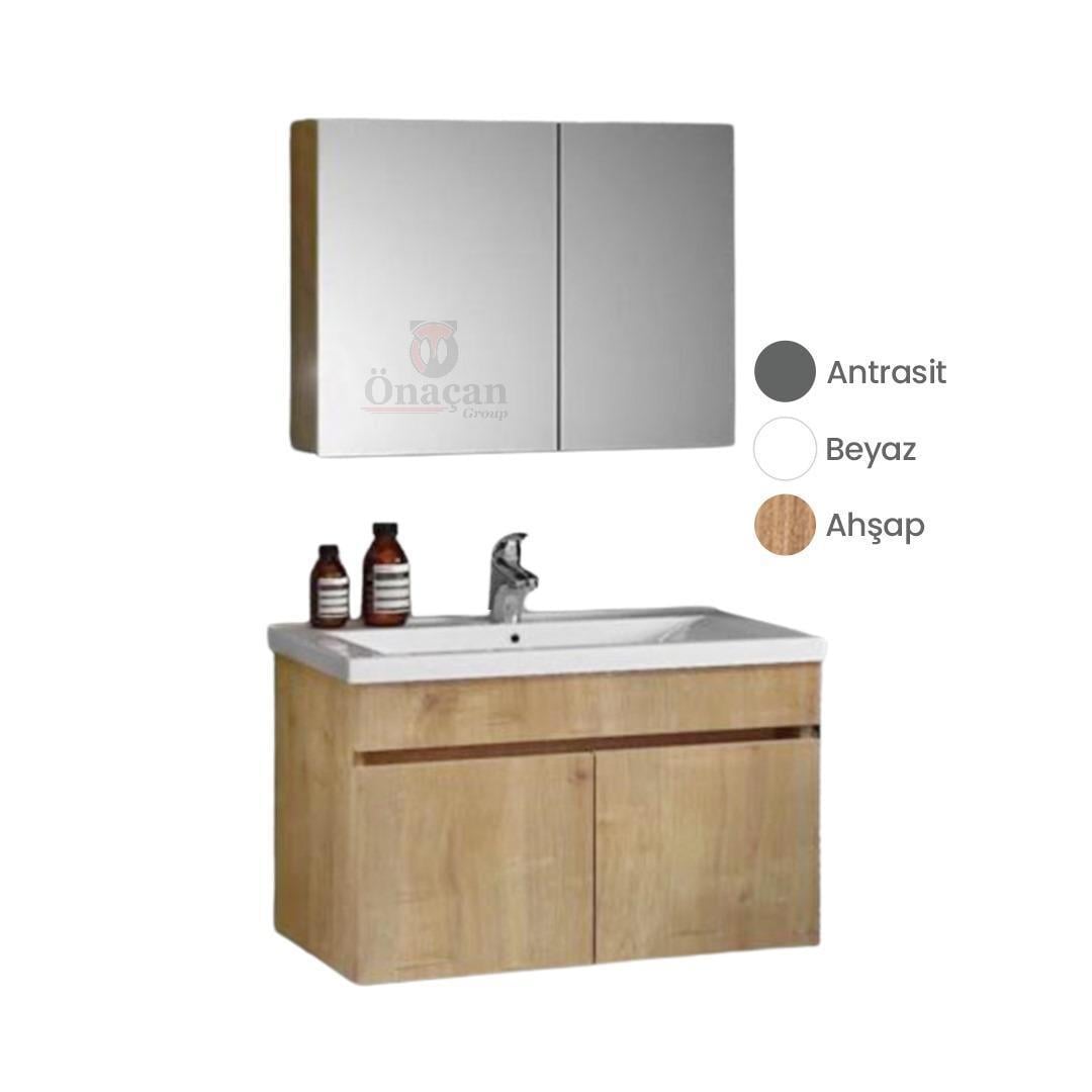 Bagno Gizem 80Cm Ahşap Banyo Dolabı