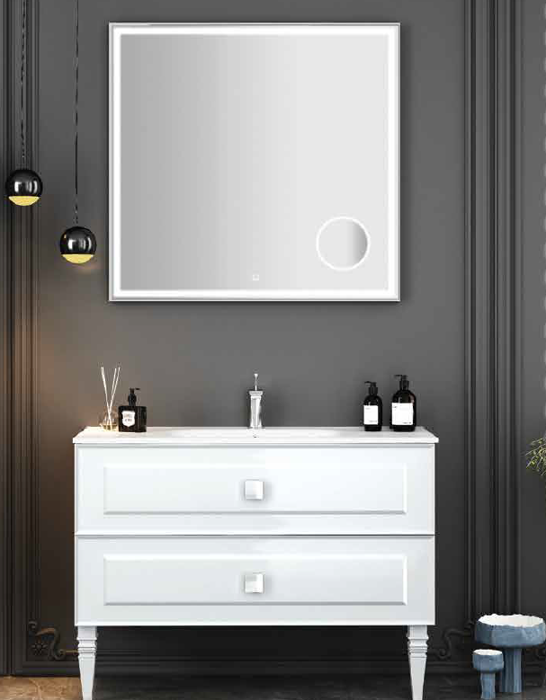 Gold Banyom Burberry 100Cm Beyaz Banyo Dolabı