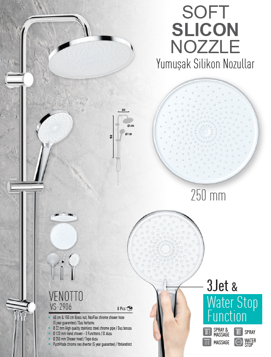 Valtemo Venotto Rain Duş Seti VS-2906