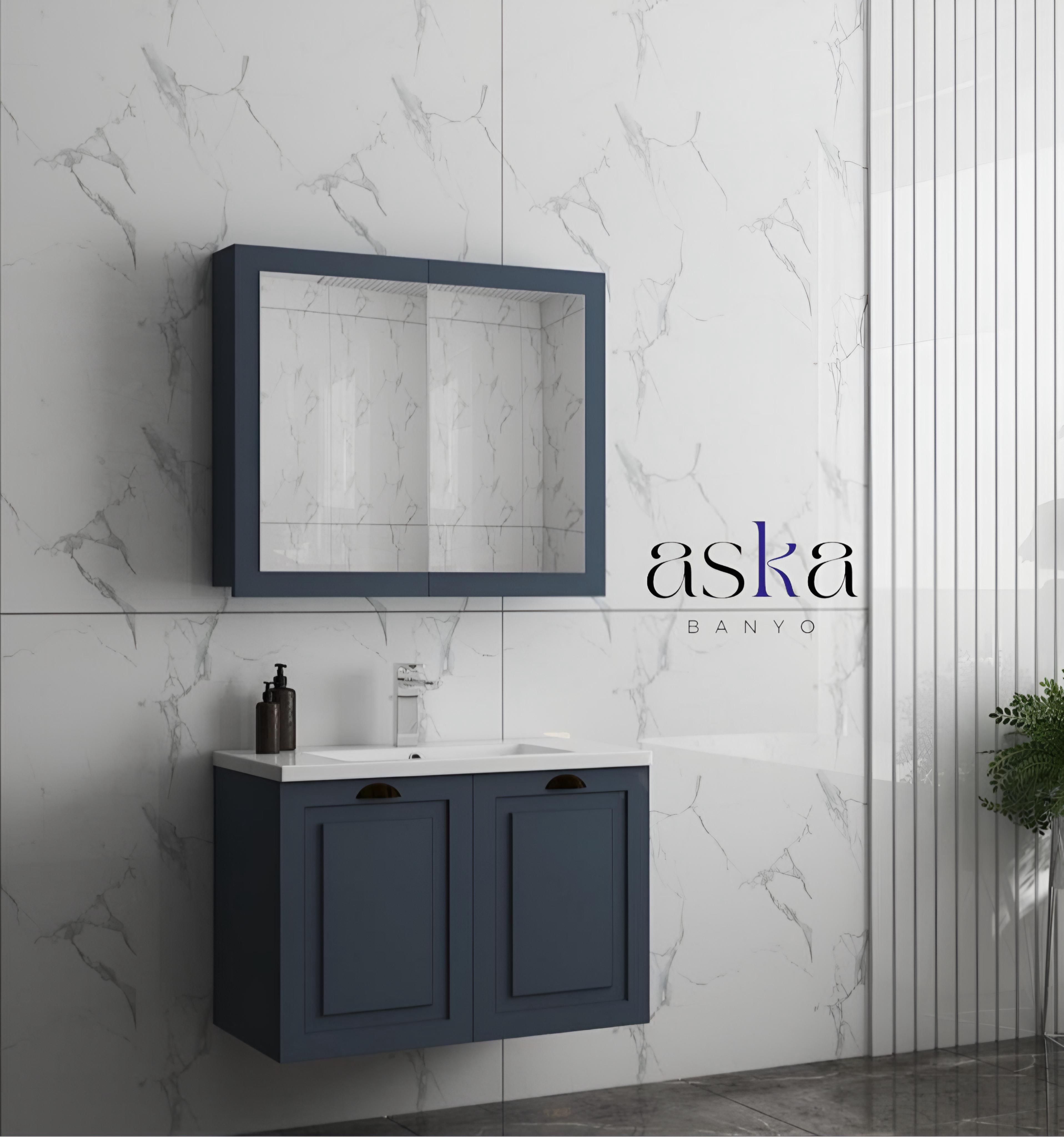 Aska Banyo Kos 80Cm Banyo Dolabı
