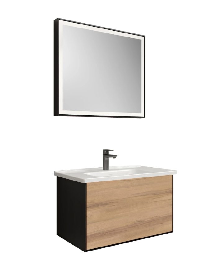 Kale Banyo Mood 80Cm Siyah/Pasifik Banyo Dolabı