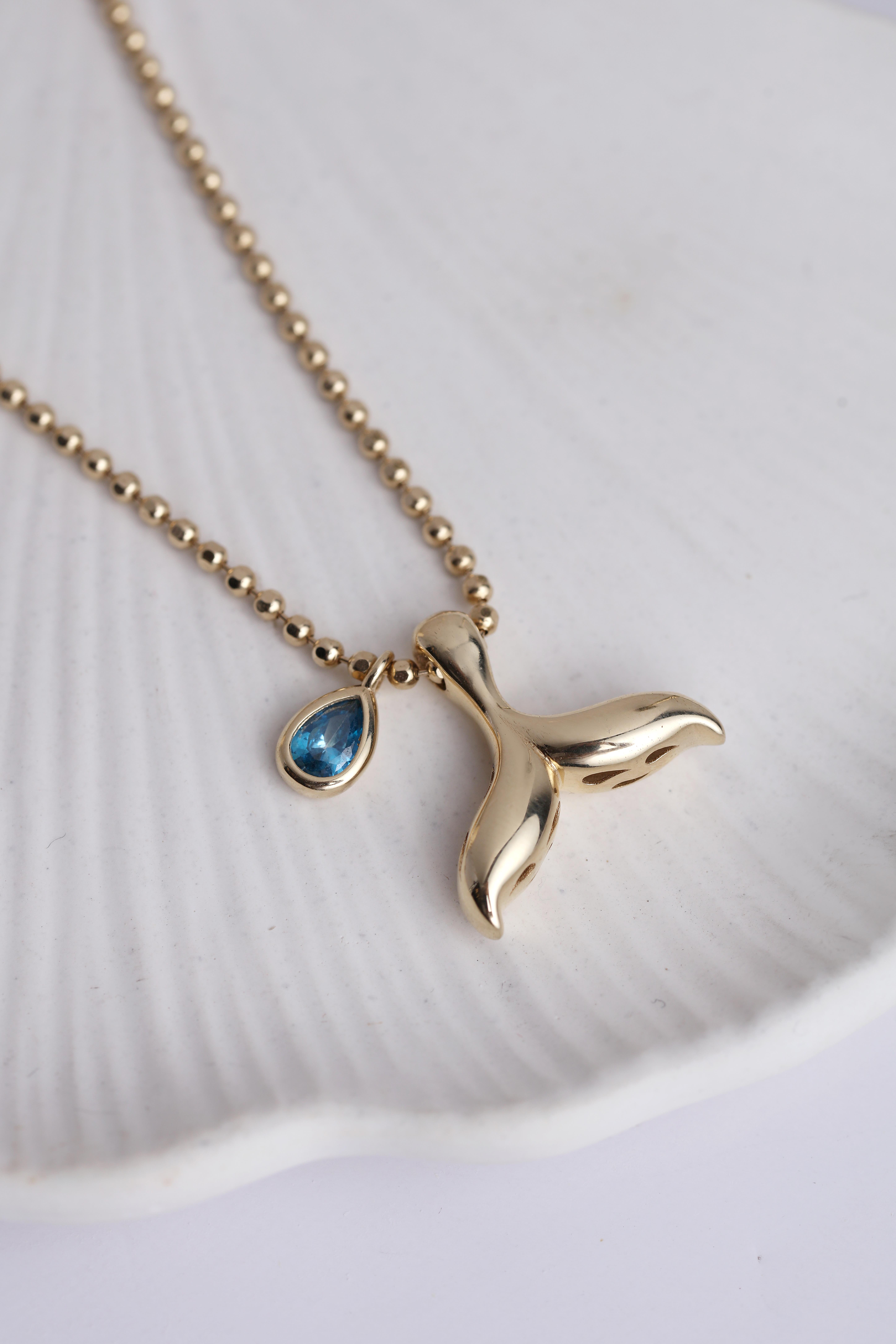  14 Ayar Altın Cetaş Aqualis Kolye