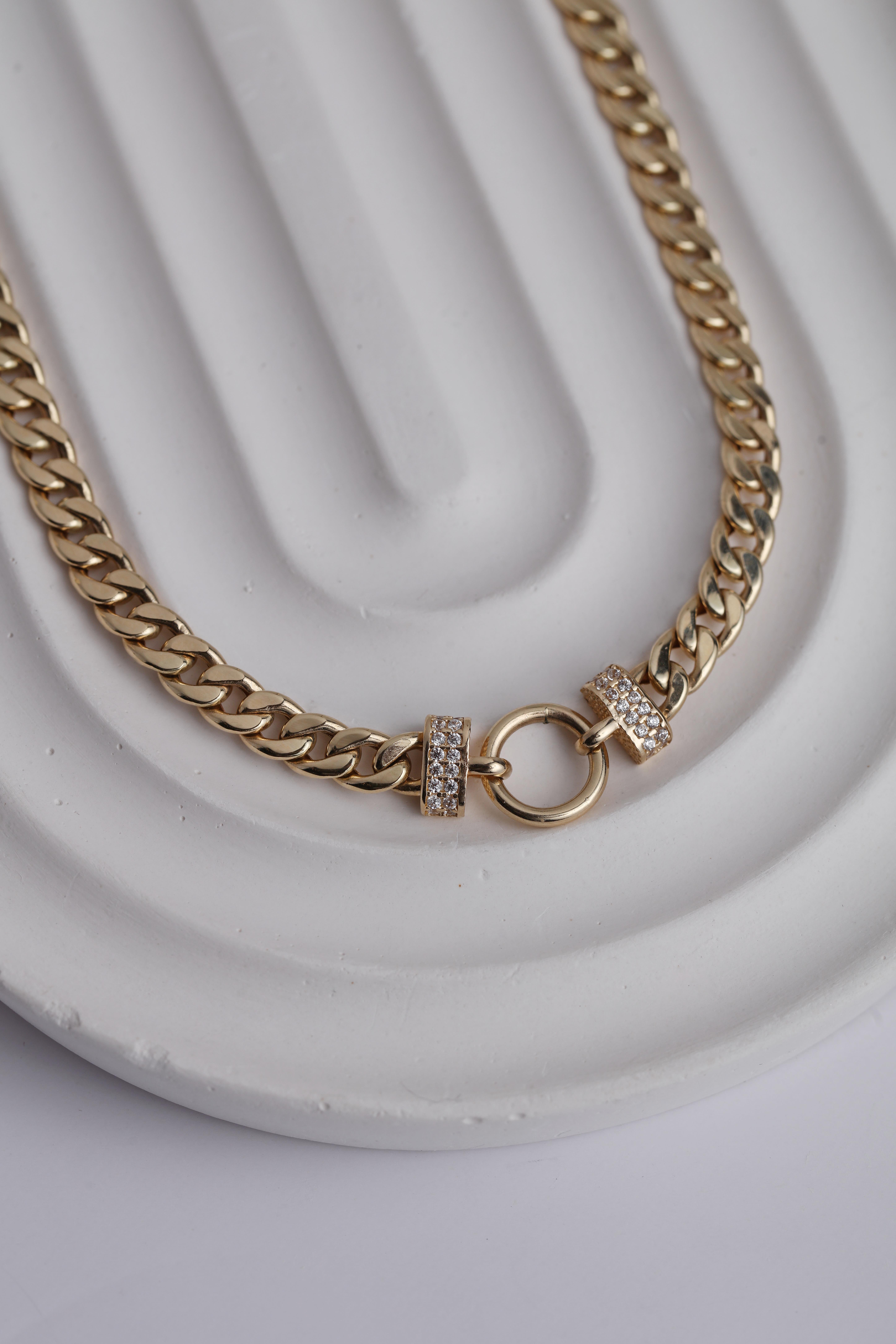  14 Ayar Altın Halkalı Gurmet Kolye