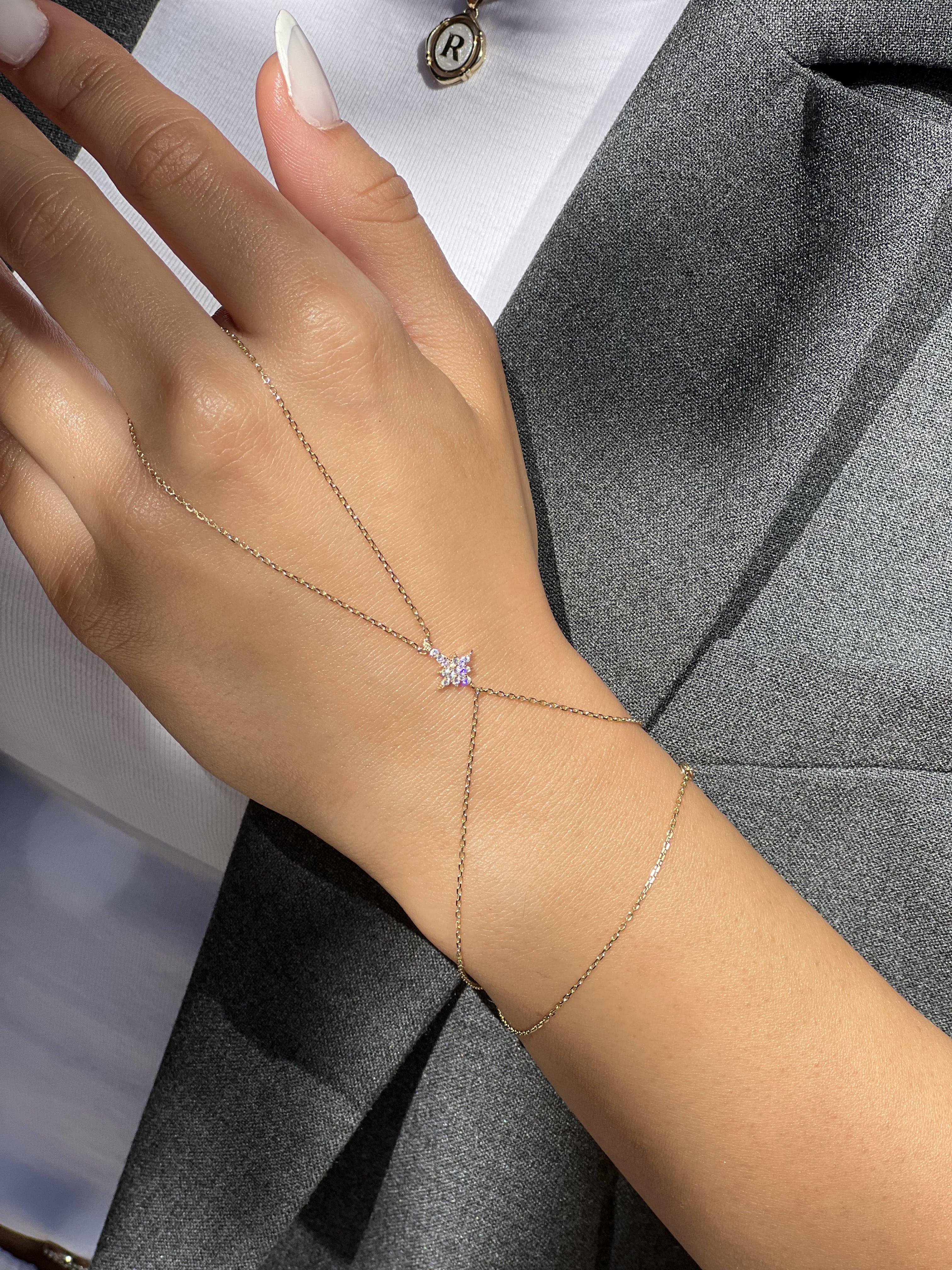  14 Ayar Altın Taşlı Kuzey Yıldızı Şahmeran