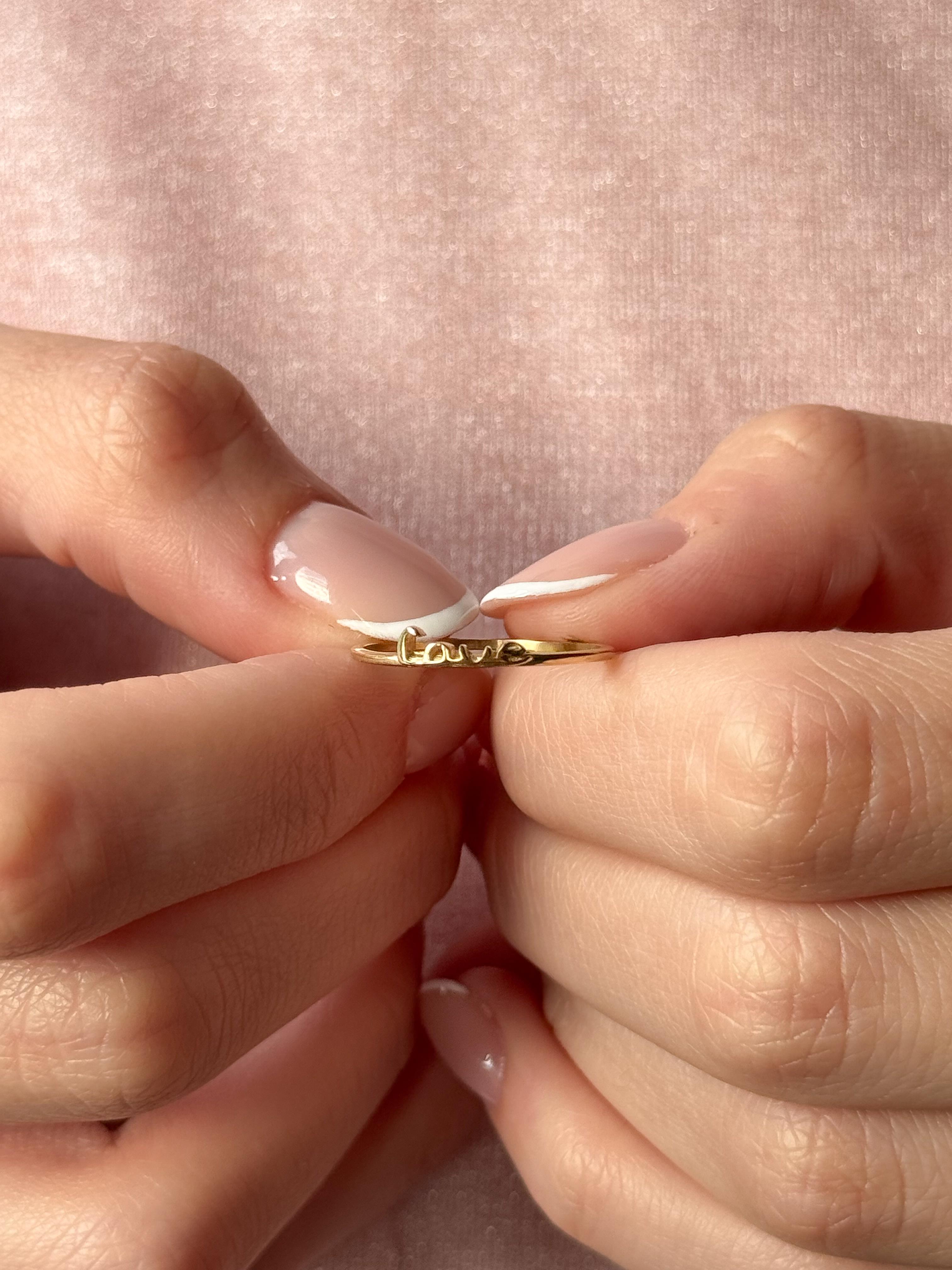 14 Ayar Altın Love Yüzük