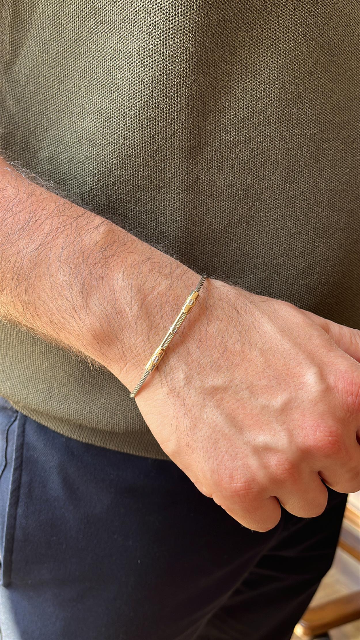 Erkek Bileklik Beyaz Altın | Jewelina Örgü Altın Bileklik