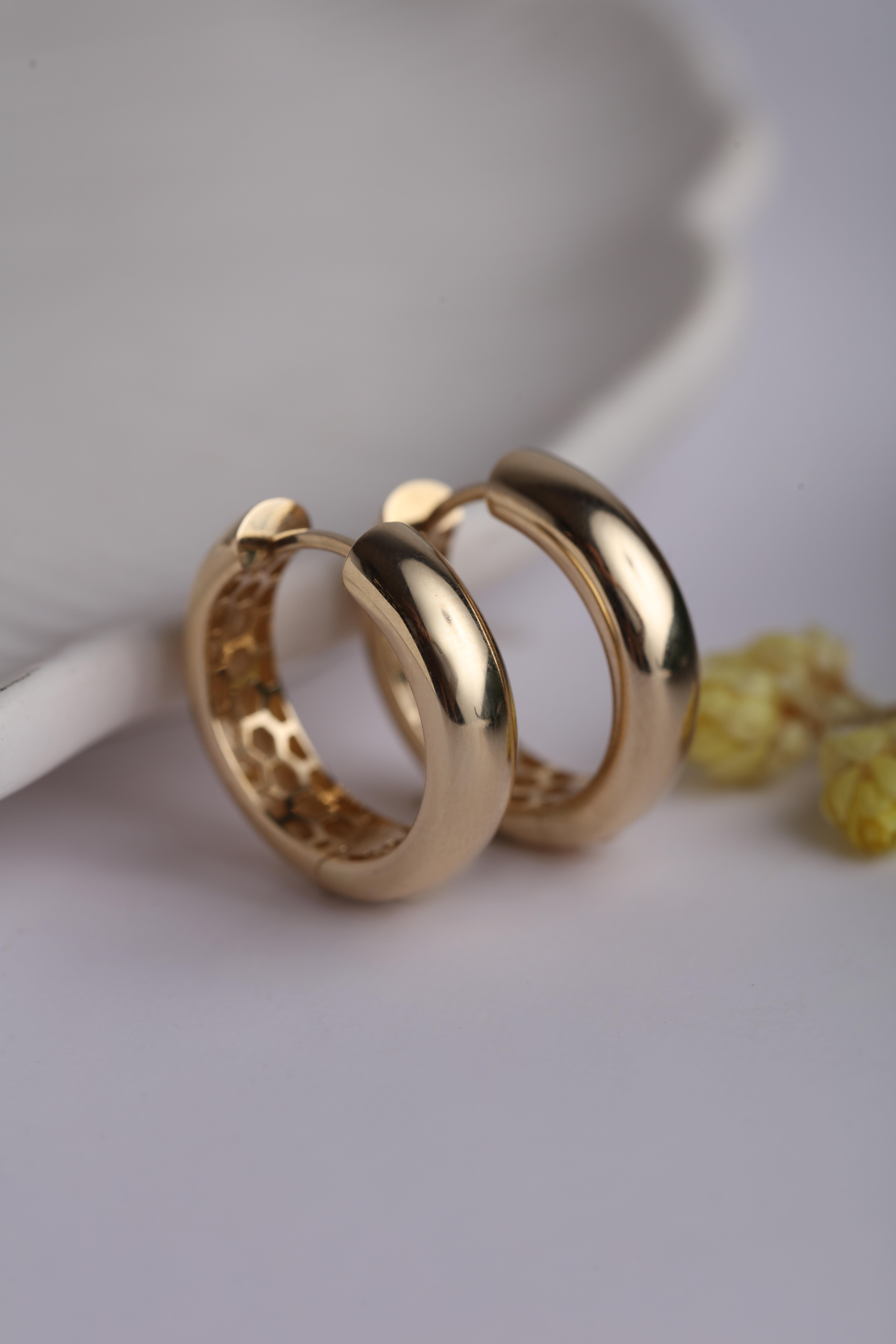  14 Ayar Altın Halka Küpe