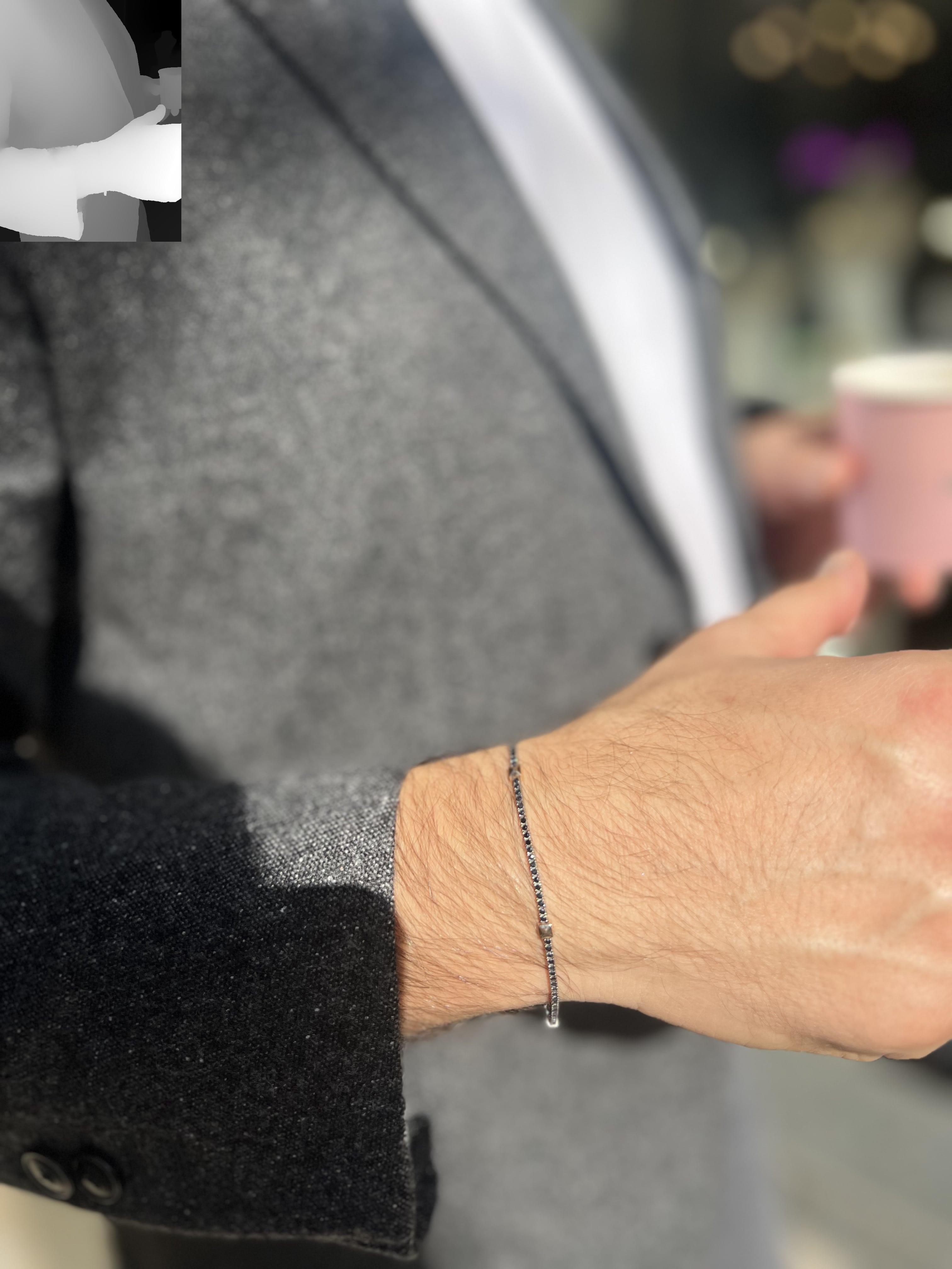  14 Ayar Altın Kare Detay Erkek Bileklik