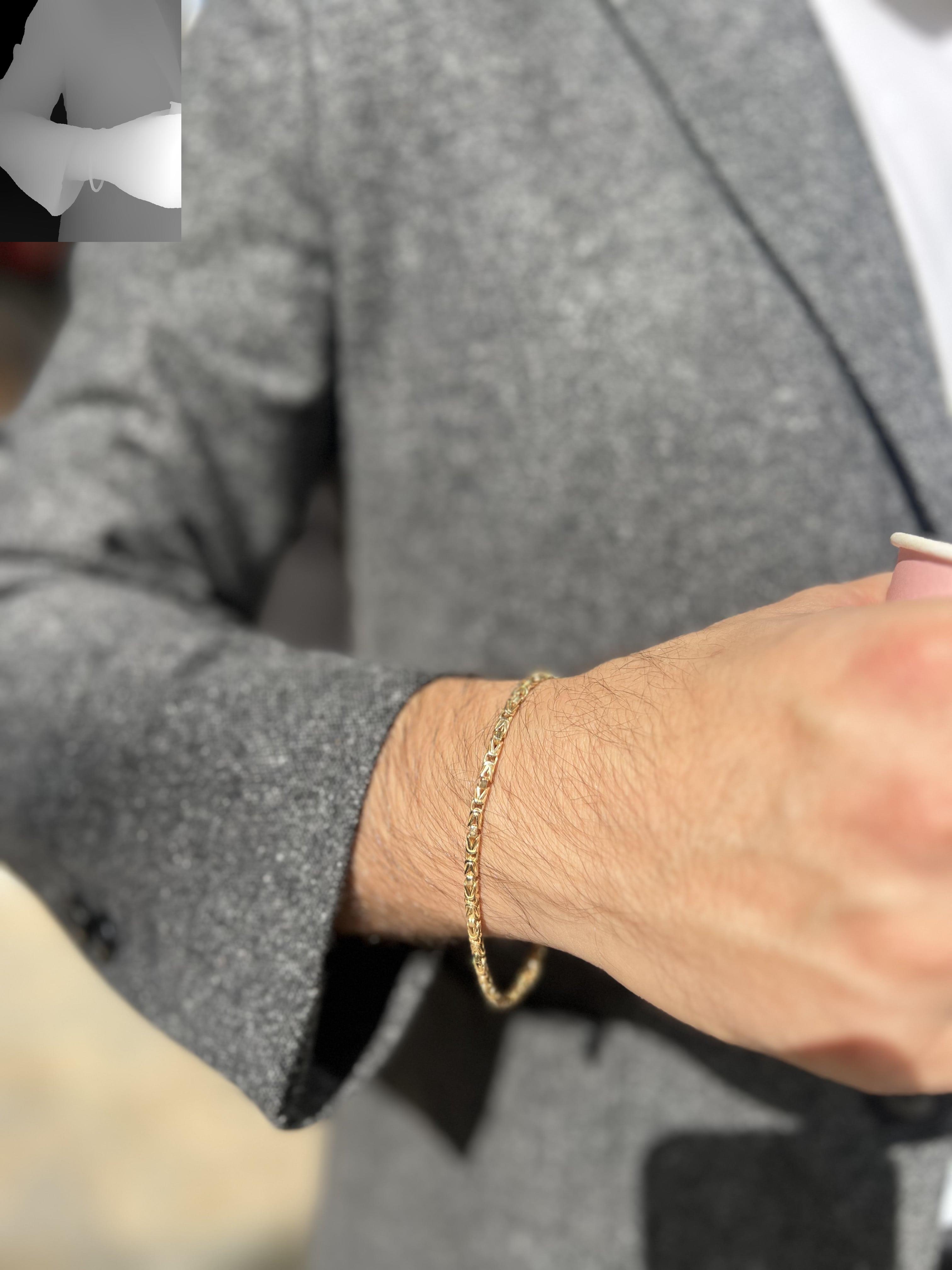  14 Ayar Altın Zincir Erkek Bileklik