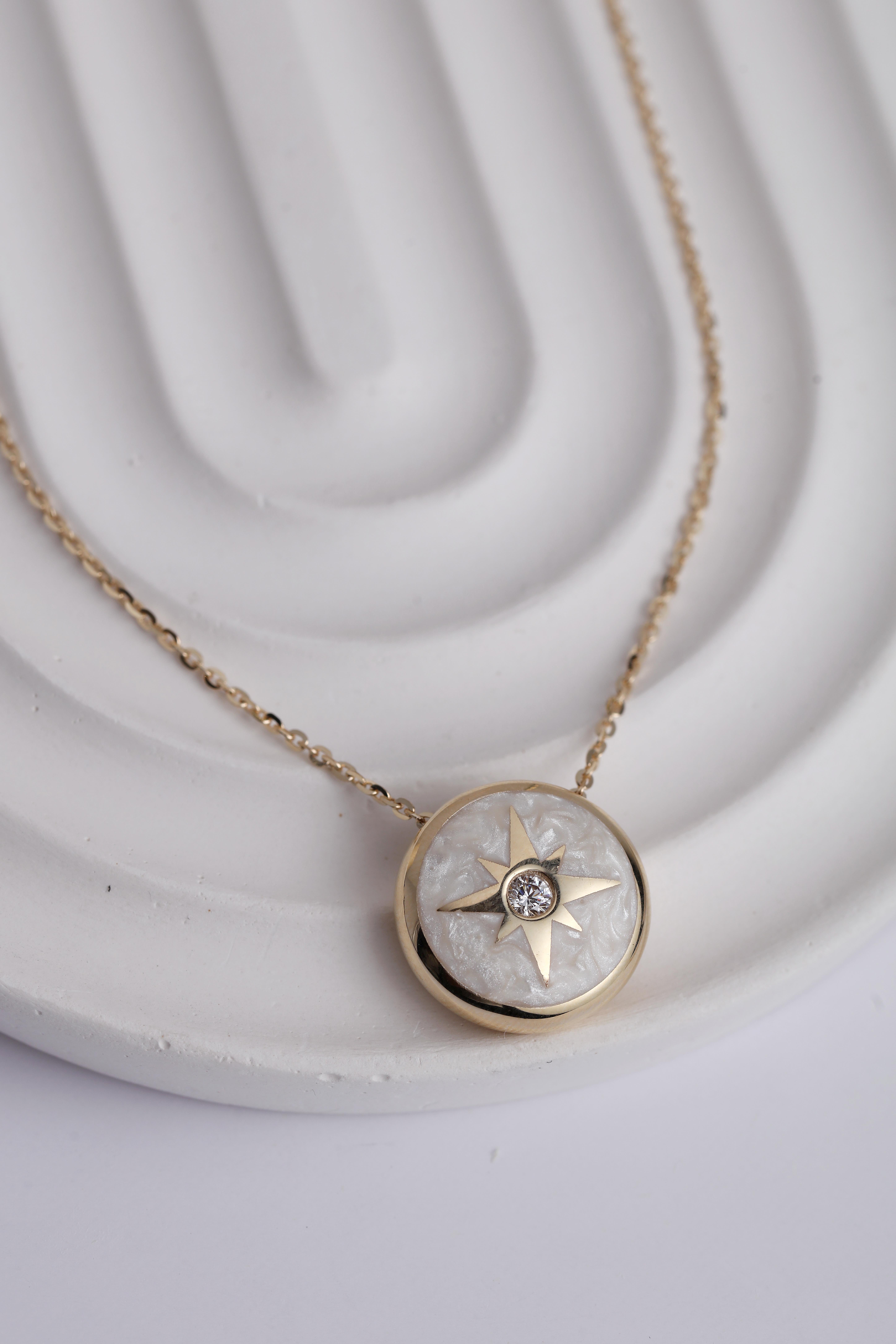  14 Ayar Aştın Cetaş Polaris Kolye