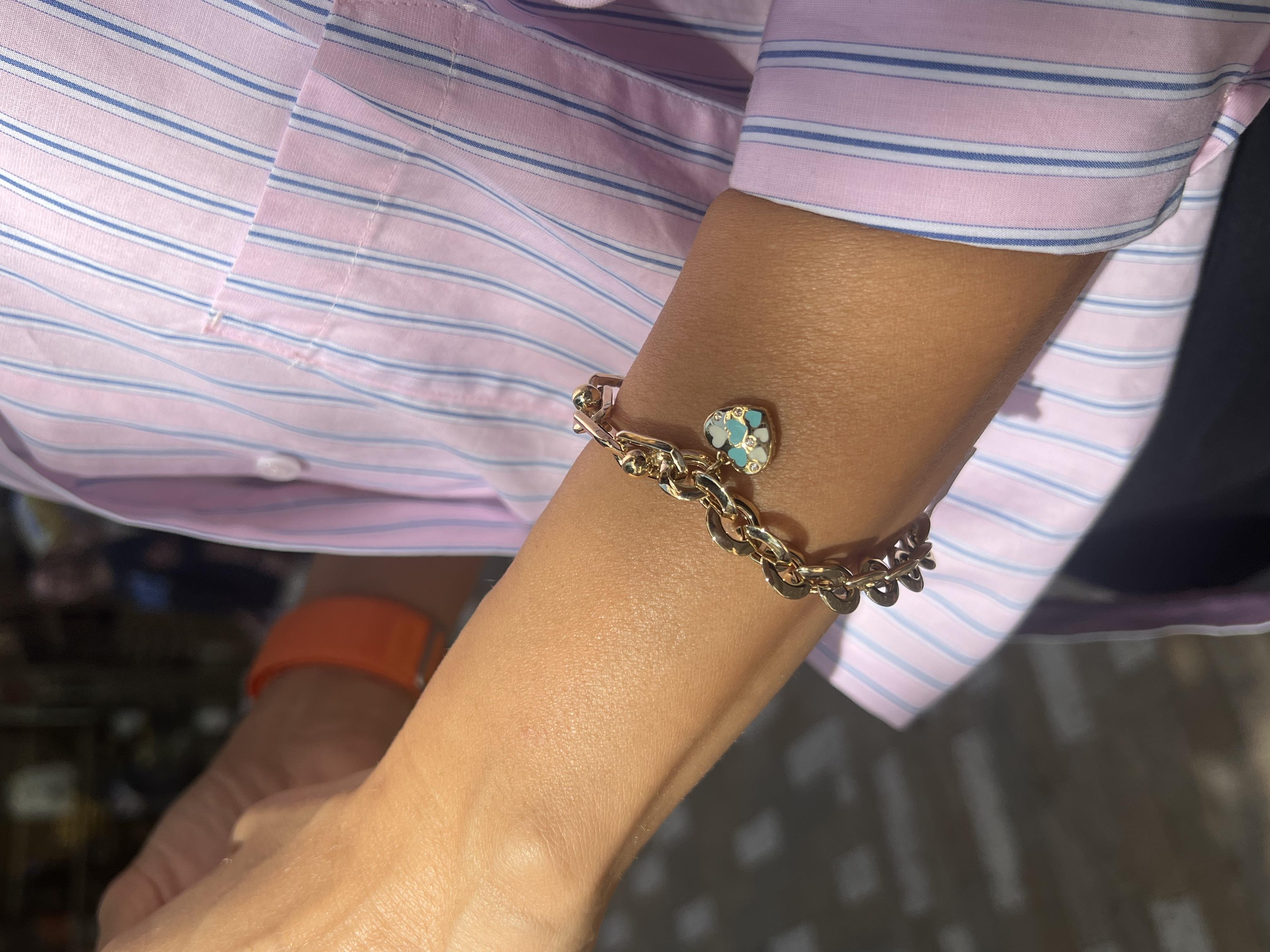 Kalemli Zincir Bileklik | Jewelina Ataç Zincir Kalp Bileklik