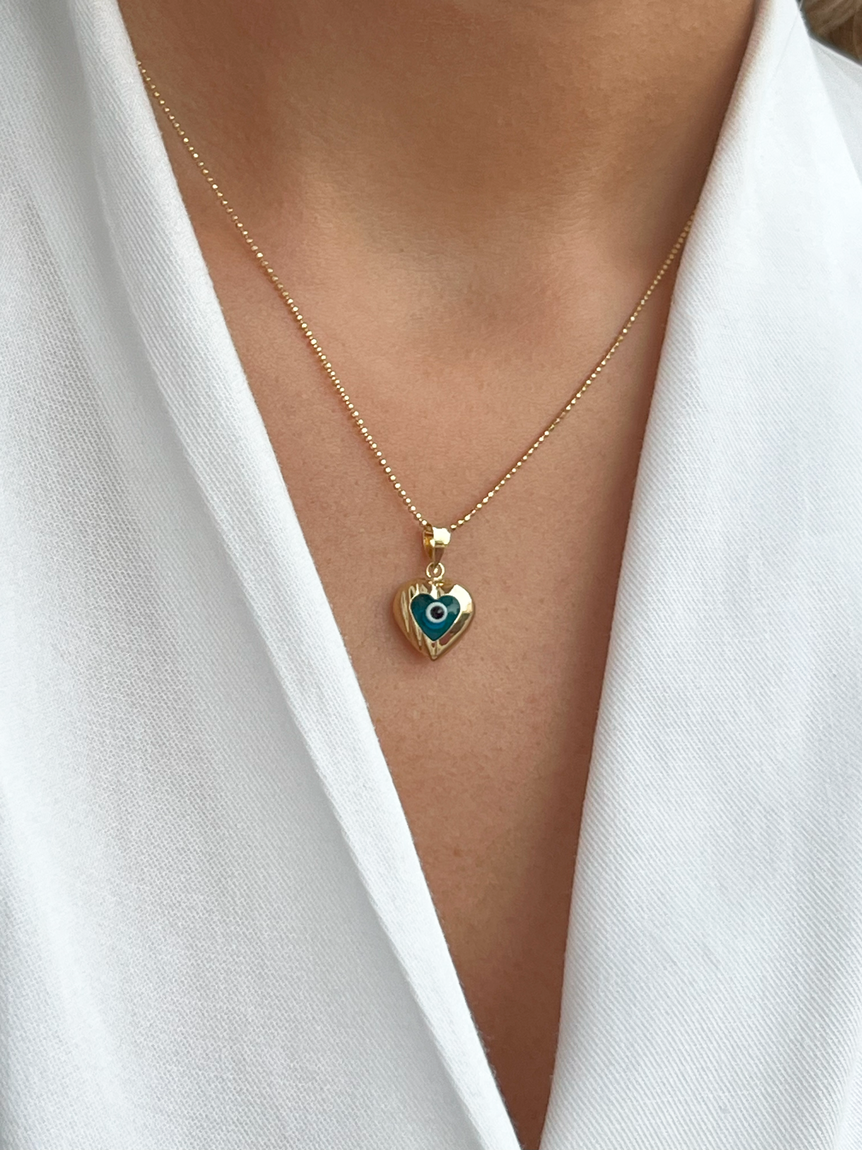Anahtar Kolye | Jewelina Göz Kalp Kolye
