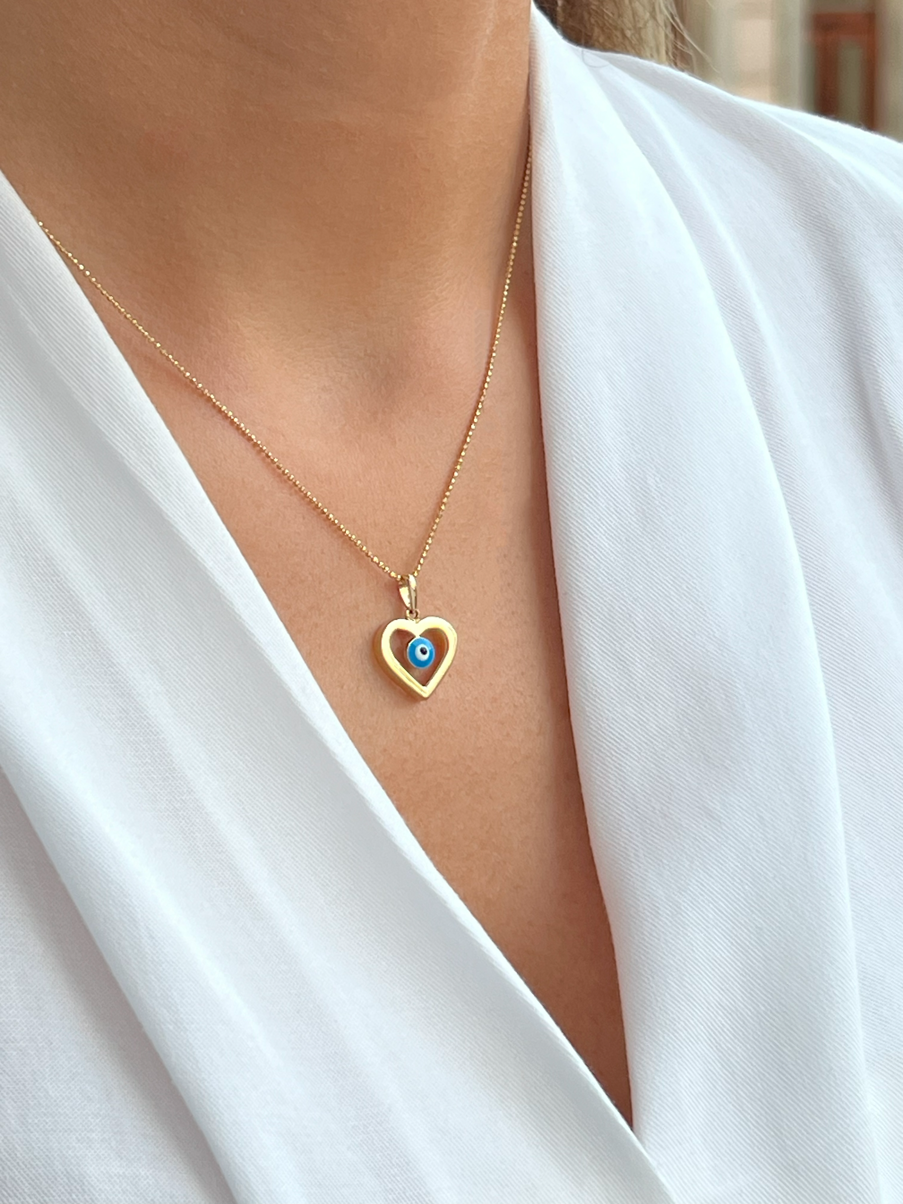 Anahtar Kolye | Jewelina Kalp Gözü Kolye