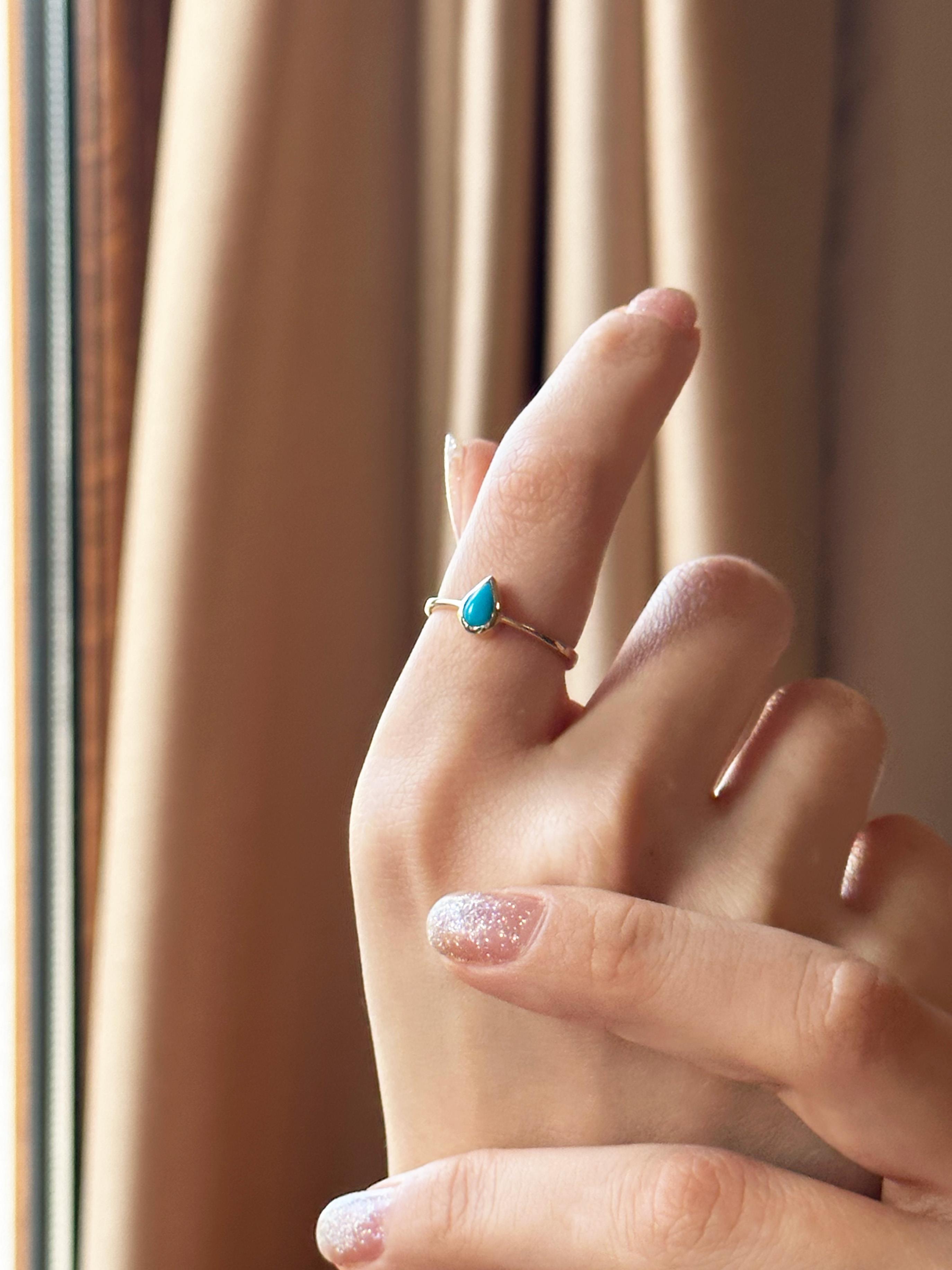 Mavi Damla Yüzük | Jewelina Mavi Damla Yüzük