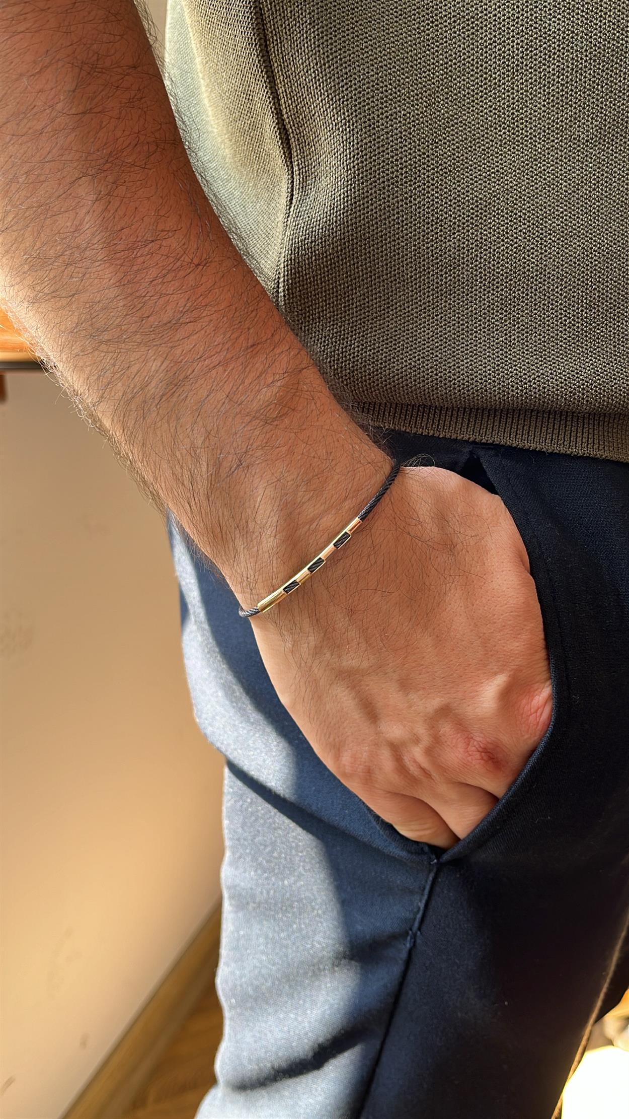 Erkek Bileklik Beyaz Altın | Jewelina Modern Bileklik