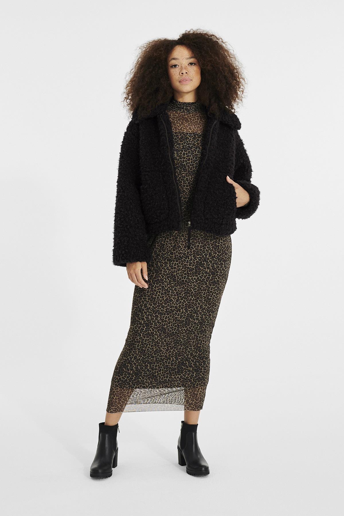 W MAEVE SHERPA JACKET BLACK (SIYAH)