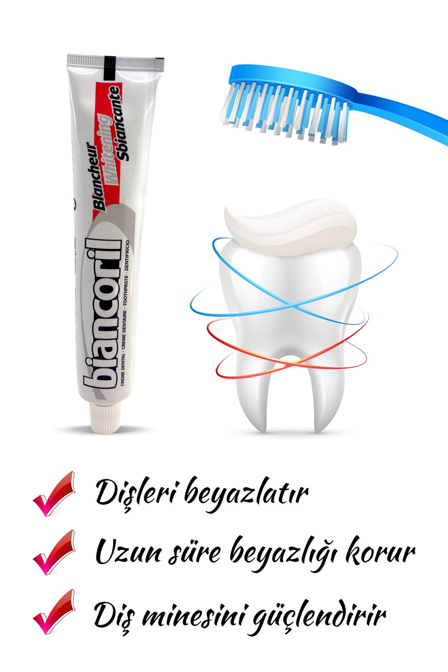 Biancoril Beyazlatıcı Diş Macunu Doğal Beyazlık Whitening Toothpaste 75 ml