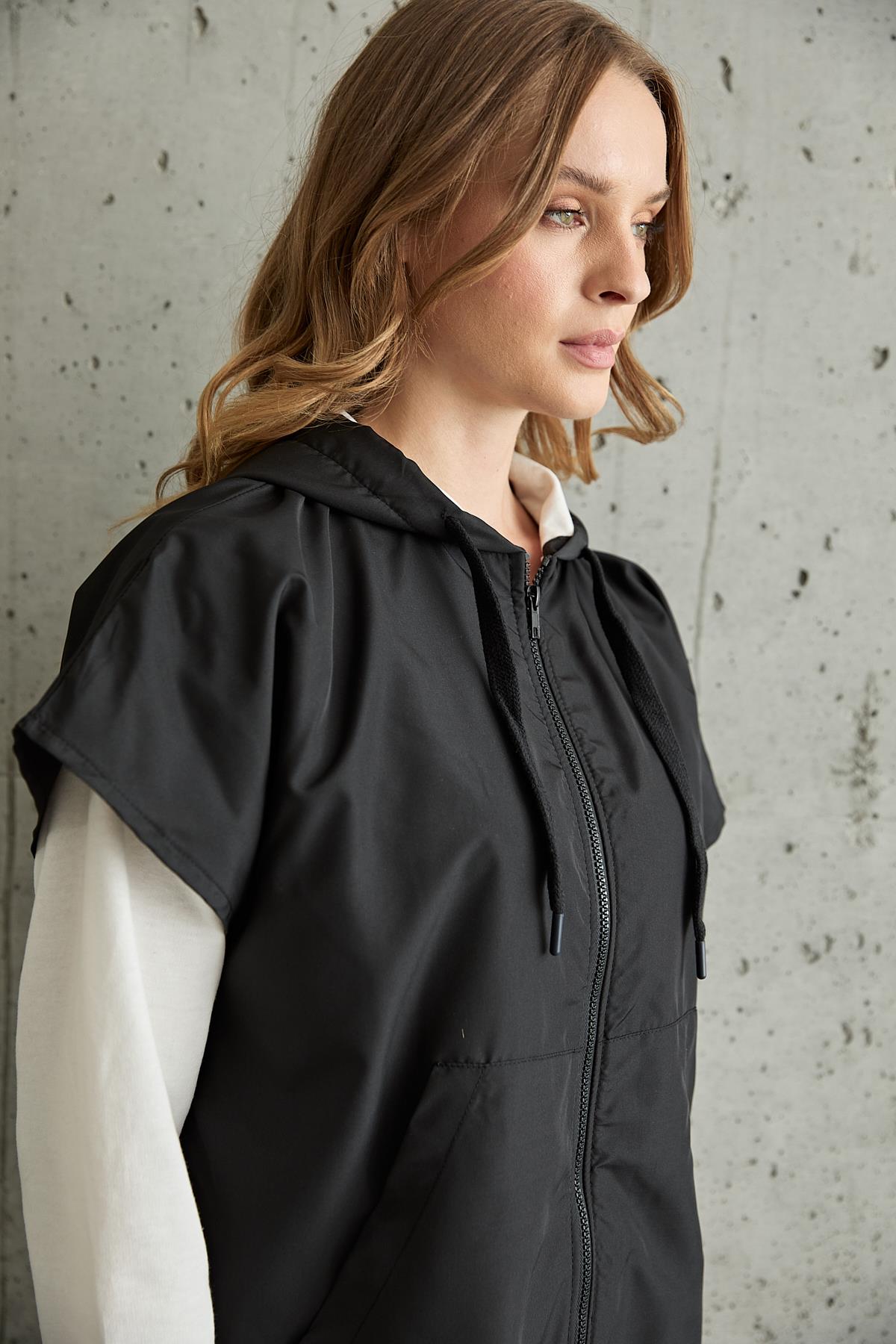 Kadın Garni Detaylı Sweatshirt EKRU-SİYAH