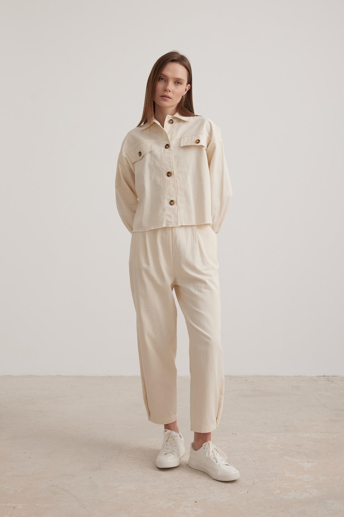 Patterned Chain Detail Womens Jacket
