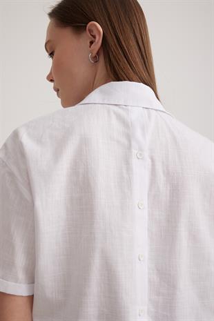 Back Buttoned Womens Shirt ECRU