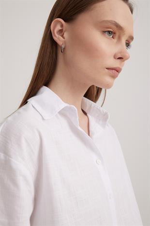 Back Buttoned Womens Shirt ECRU