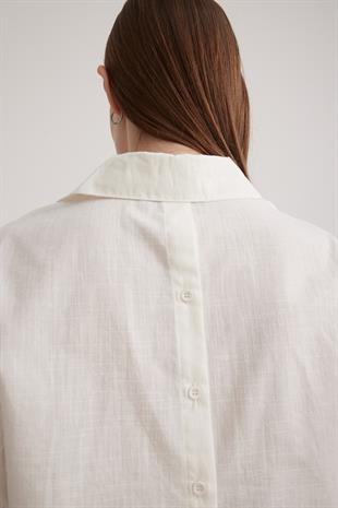 Back Buttoned Womens Shirt STONE