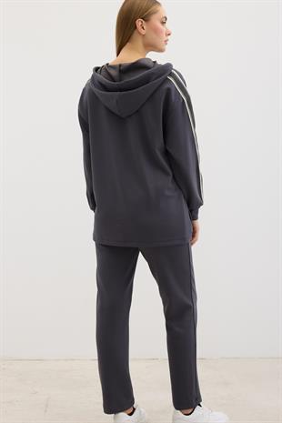 Bel Lastikli Kordon Detaylı Pantolon ANTRASİT