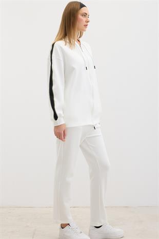 Bel Lastikli Kordon Detaylı Pantolon EKRU