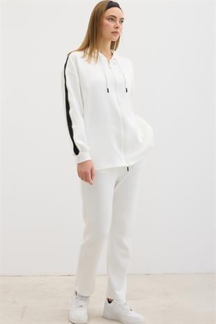 Bel Lastikli Kordon Detaylı Pantolon EKRU