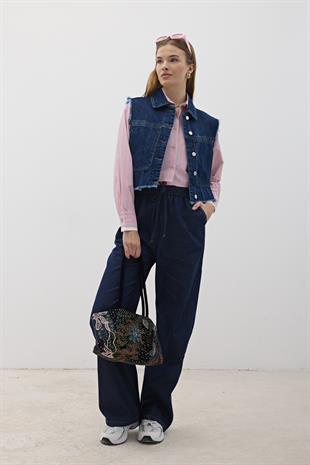 Beli Lastikli Kot Pantolon RİNS YIKAMA