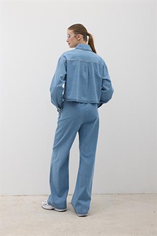 Beli Lastikli Kot Pantolon TAŞ YIKAMA