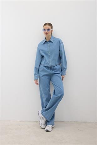 Beli Lastikli Kot Pantolon TAŞ YIKAMA