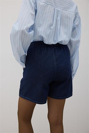 Beli Lastikli Kot Şort RİNS YIKAMA