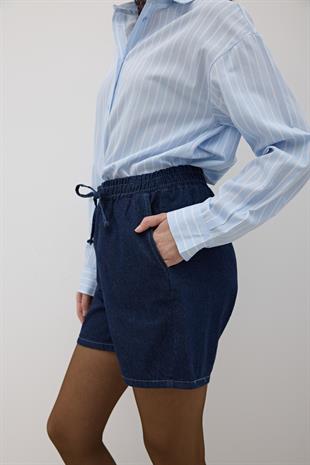 Beli Lastikli Kot Şort RİNS YIKAMA