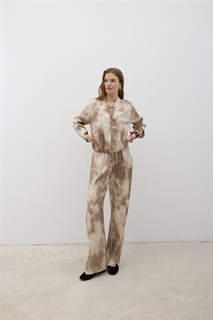 Beli Lastikli Saten Pantolon TAŞ