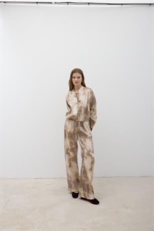 Beli Lastikli Saten Pantolon TAŞ